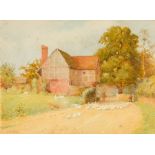 FREDERICK STRATTON (1870-1960) British (AR) A Sussex Cottage Watercolour, signed, framed and glazed.