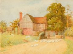 FREDERICK STRATTON (1870-1960) British (AR) A Sussex Cottage Watercolour, signed, framed and glazed.
