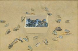 DAVID TINDLE (born 1932) British (AR) Mussel Shells Watercolour and bodycolour,