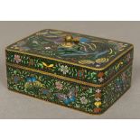 A late 19th/early 20th century Chinese cloisonne box and cover Of rectangular form,