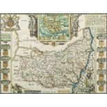 After JOHN SPEED (1552-1629) English Suffolke Described and Divided into Hundredths Coloured print,