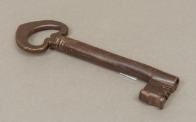 An Antique French chateau key 21.5 cm long.