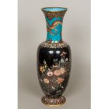 A late 19th century Oriental cloisonne vase Of flared bulbous form,