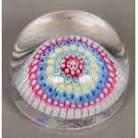 A 19th century Old English paperweight by H G Richardson of Stourbridge Worked with concentric