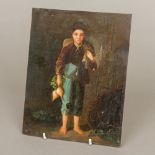 CONTINENTAL SCHOOL (19th century) Portrait of a Street Urchin Oil on copper, indistinctly signed,