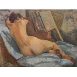 Manner of HENRI HENRI LEBASQUE (1865-1937) French Female Nude Oil on board, inscribed to verso,