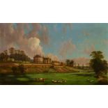 W MALBON (19th century) British Country House in Extensive Grounds Oil on canvas,