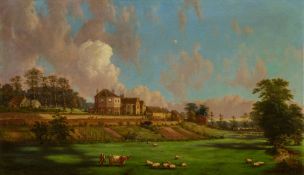 W MALBON (19th century) British Country House in Extensive Grounds Oil on canvas,