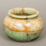 A large turned fluorite bowl 17.5 cm high.