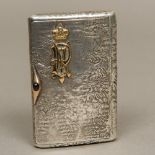 A Russian silver Samorodok cigarette case Of hinged rounded rectangular form,