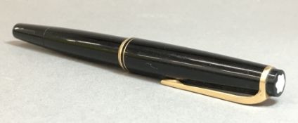 A Mont Blanc No.22 fountain pen 13 cm long.