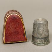 A late 19th/early 20th century silver plated thimble form top cup Of typical form,