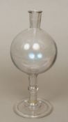 An 18th/19th century blown glass lace maker's lamp Of typical form,