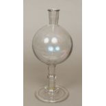 An 18th/19th century blown glass lace maker's lamp Of typical form,