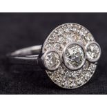 An 18 ct white gold diamond ring Pave set with approximately 2.35 carats of diamonds. 1.