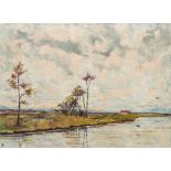 CONTINENTAL SCHOOL (late 19th/early 20th century) Extensive River Landscape Oil on canvas,