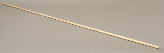 A large 19th century whale bone cane Of plain form. 132 cm long.