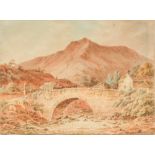 PAUL SANDBY MUNN (1773-1845) British Pont Cerist, Near Dinas Mawddwy Watercolour,