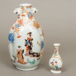 A 19th century Japanese lobed vase Decorated in the Imari palette with female figures amongst