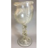 A 17th/18th century glass oversized stem cup,