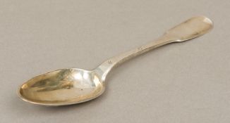 An 18th century French silver spoon with Poincon de Charge for Paris 1744-1750,