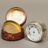 A Victorian silver cased pocket barometer, hallmarks indistinct Of typical form,
