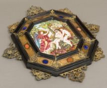 A 19th century Capo di Monte porcelain plaque Decorated in relief with a biblical scene depicting
