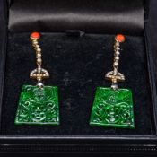 A pair of Art Deco style diamond,