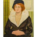 Attributed to DAVID SHANKS EWART (1901-1965) British (AR) Portrait of a Lady with Auburn Hair Oil