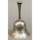 A George V silver presentation table bell, hallmarked London 1910, maker's mark of Carrington & Co.