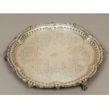 A Victorian silver salver, hallmarked London 1894,