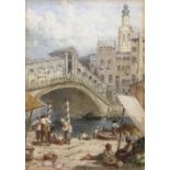 MYLES BIRKETT FOSTER (1825-1899) British The Rialto Bridge, Venice Watercolour,