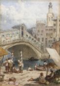 MYLES BIRKETT FOSTER (1825-1899) British The Rialto Bridge, Venice Watercolour,