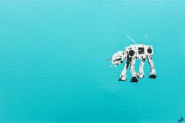 PROLE (20th century) British (AR) AT-AT FM "Blue" Limited edition print on canvas, signed,