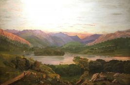 ENGLISH NAIVE SCHOOL (early 20th century) Rydal Water; together with Windermere Oils on canvas,