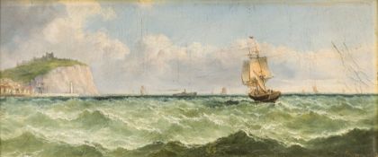 JACK WILSON (19th century) British Shipping Off Scarborough in Choppy Waters Oil on board, signed,