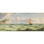 JACK WILSON (19th century) British Shipping Off Scarborough in Choppy Waters Oil on board, signed,