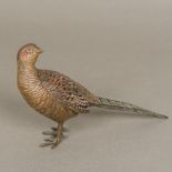 A late 19th/early 20th century Austrian cold painted bronze model of a hen