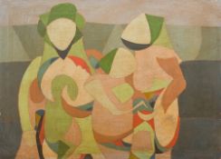 After JEAN HELION (1904-1987) French (AR) Abstract Composition, Three Figures Oil on canvas,