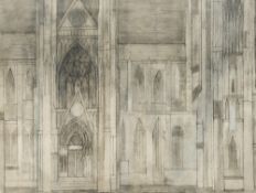 VALERIE THORNTON (1931-1991) British (AR) Cathedral Exterior Pencil and bodycolour,