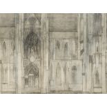 VALERIE THORNTON (1931-1991) British (AR) Cathedral Exterior Pencil and bodycolour,