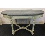A 19th century Continental marble topped centre table The shaped top above the shaped panelled