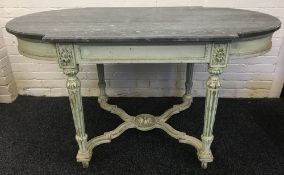 A 19th century Continental marble topped centre table The shaped top above the shaped panelled