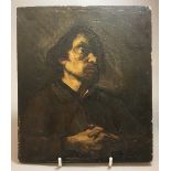 CONTINENTAL SCHOOL (18th/19th century) Chiaroscuro, Portrait of a Man Oil on panel, unframed,