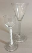A George III cordial glass With opaque twist stem;