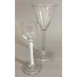 A George III cordial glass With opaque twist stem;