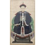 CHINESE SCHOOL (19th century) Seated Dignitary Watercolour and bodycolour;