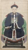 CHINESE SCHOOL (19th century) Seated Dignitary Watercolour and bodycolour;