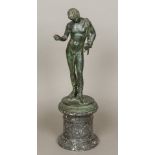 After the Antique A patinated bronze Grand Tour figure of Narcissus Typically modelled,
