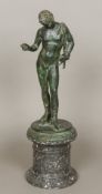 After the Antique A patinated bronze Grand Tour figure of Narcissus Typically modelled,